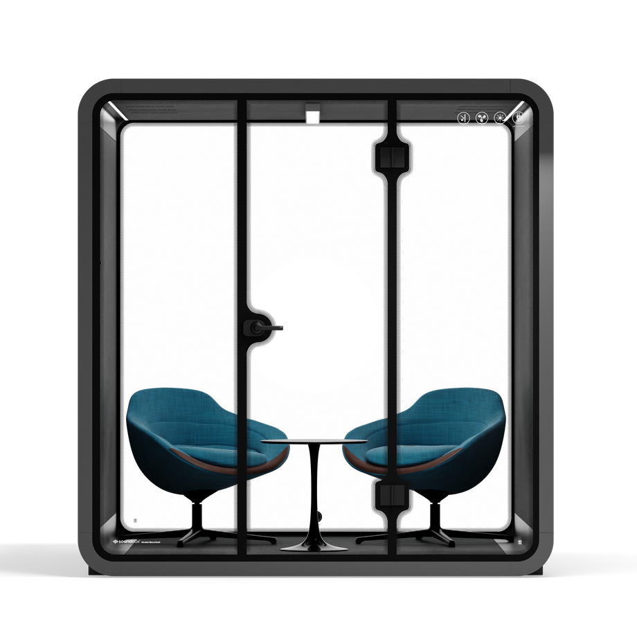 Meeting Booth Quell - 6 PersonWooden / Dark Grey / Furniture Set 2