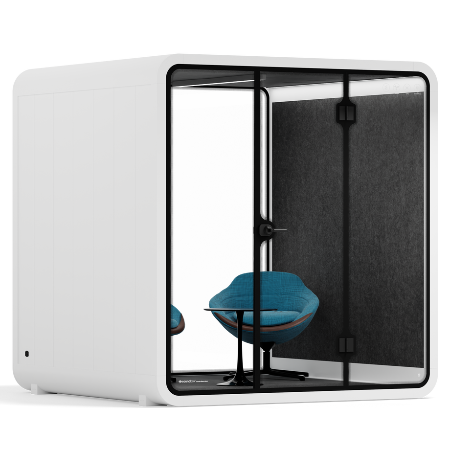 Meeting Booth Quell - 6 PersonWhite / Dark Grey / Furniture Set 2