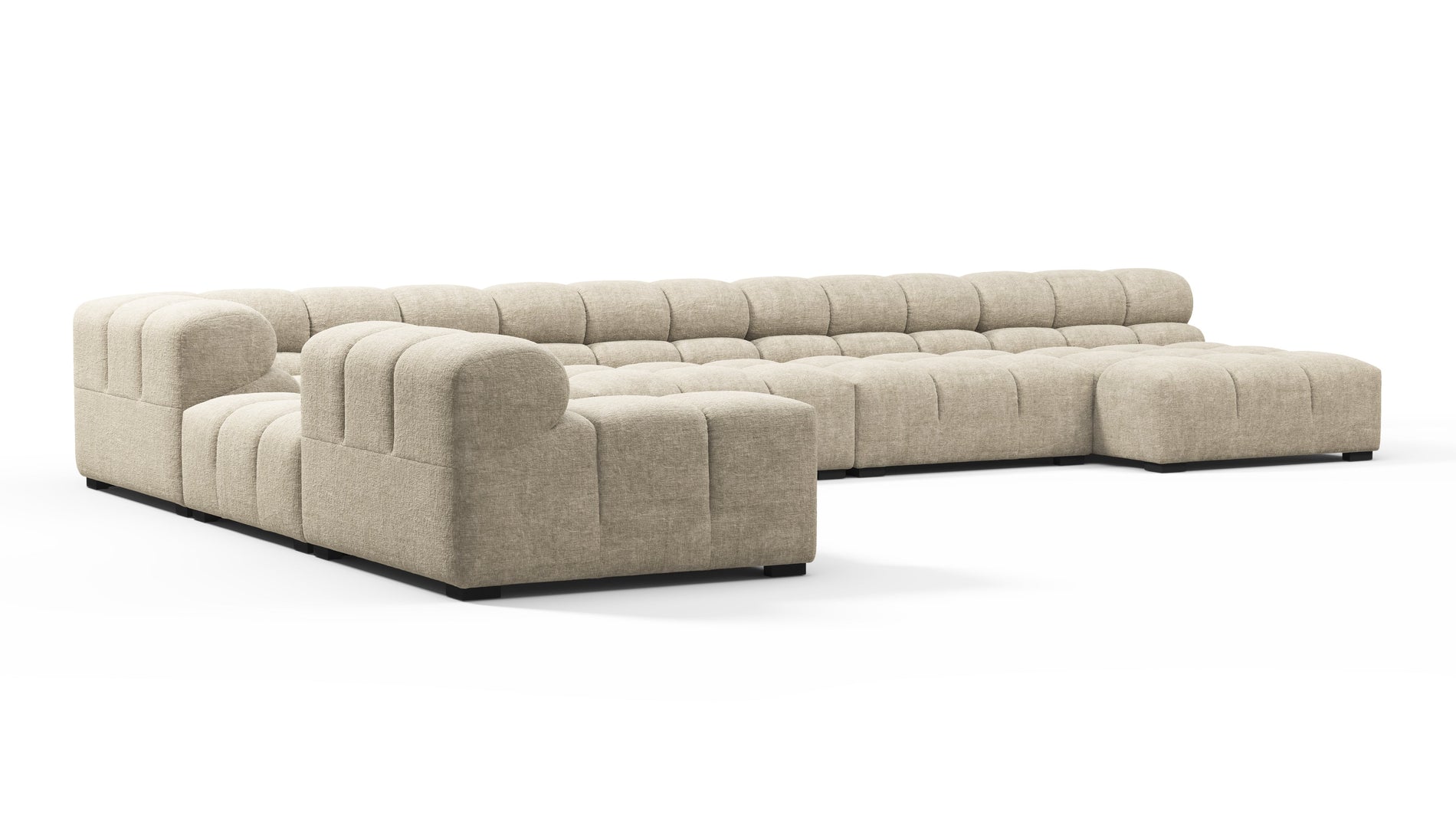 TuftyBeige Gray Chenille