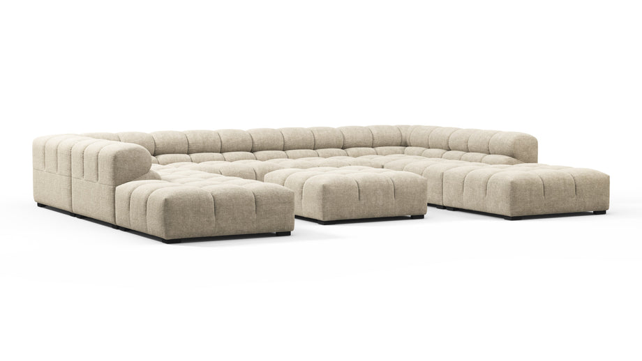 TuftyBeige Gray Chenille