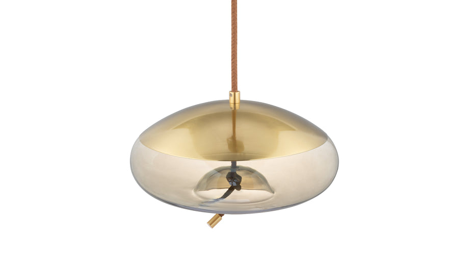 GenevaGeneva - Geneva Dome Pendant, Amber Glass