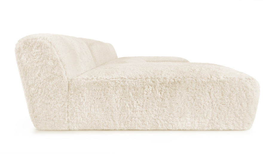 IonaIona - Iona Sectional, Double Chaise, White Long Hair Sherpa