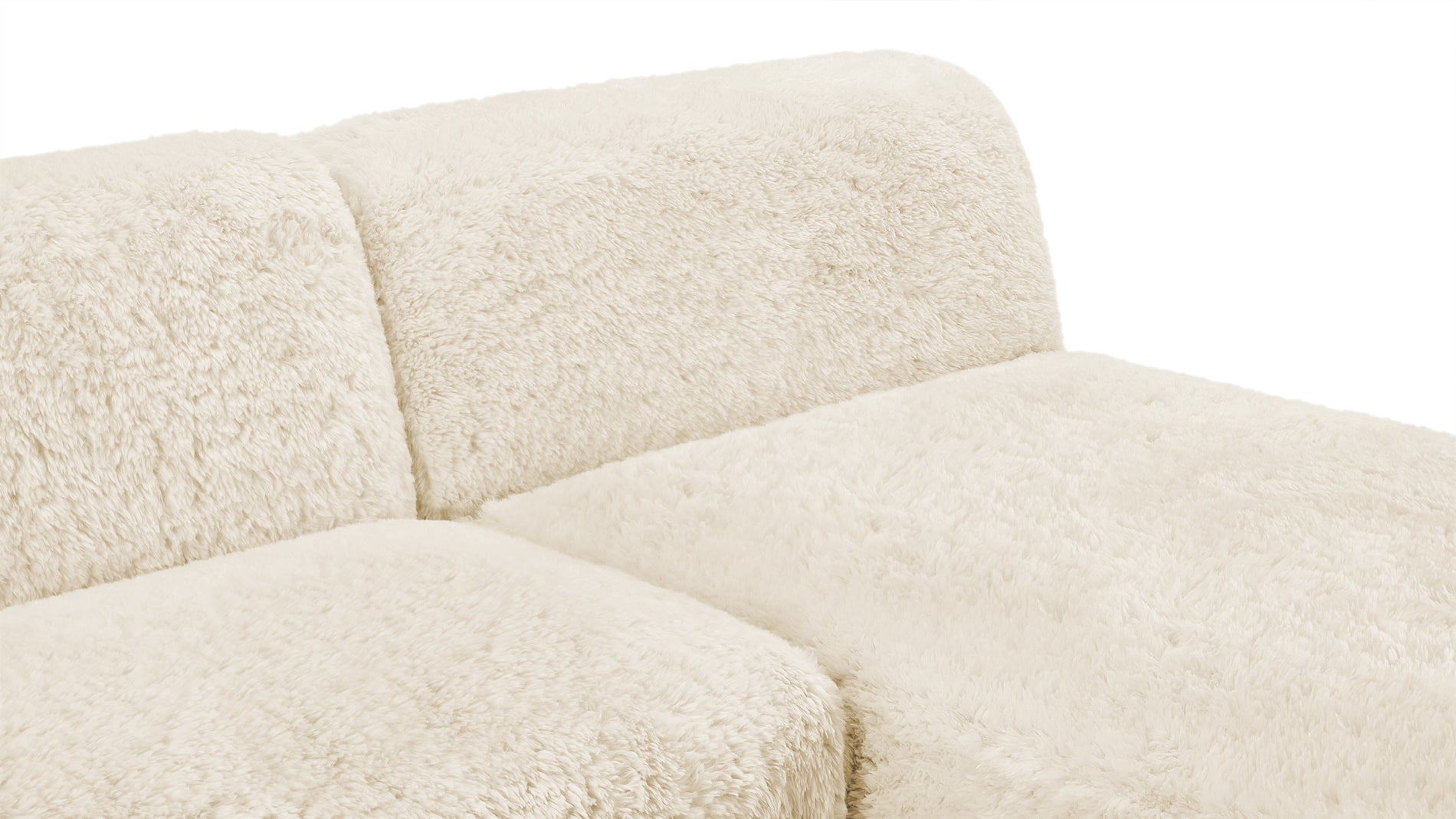 IonaIona - Iona Sectional, Right Chaise, White Long Hair Sherpa