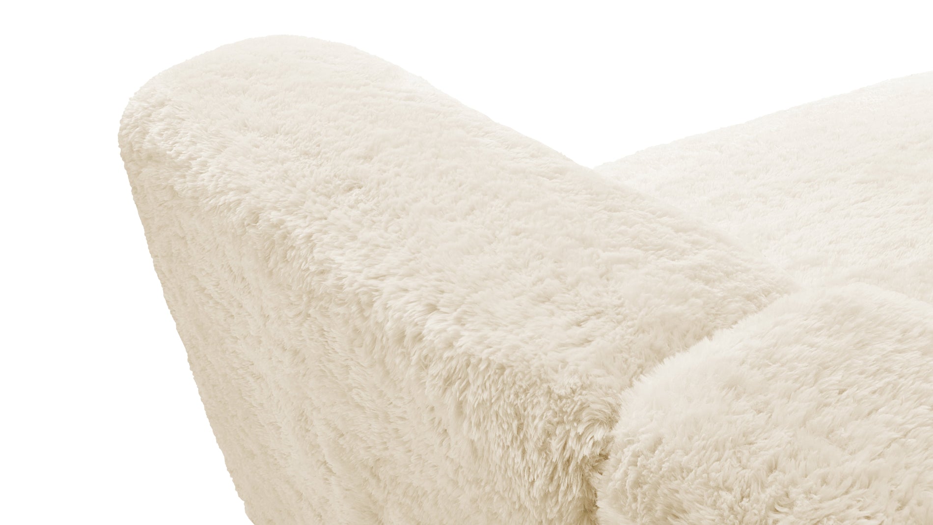 IonaIona - Iona Sectional, Right Chaise, White Long Hair Sherpa