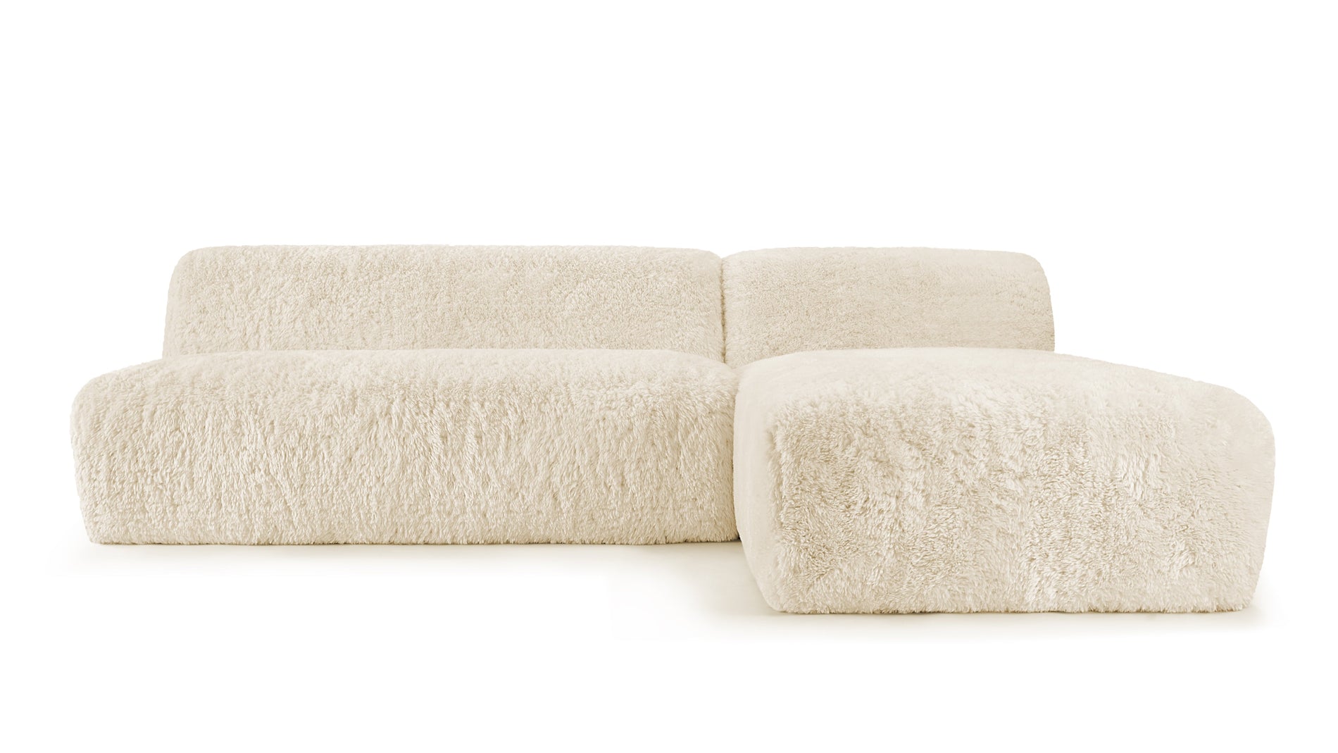 IonaIona - Iona Sectional, Right Chaise, White Long Hair Sherpa