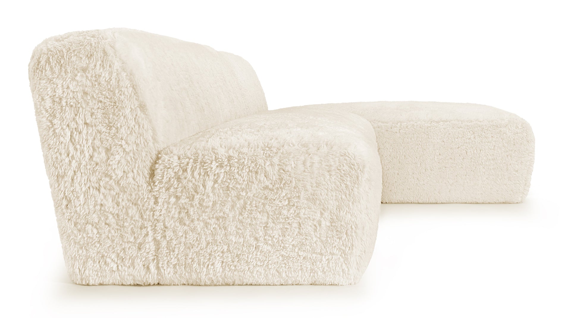 IonaIona - Iona Sectional, Right Chaise, White Long Hair Sherpa