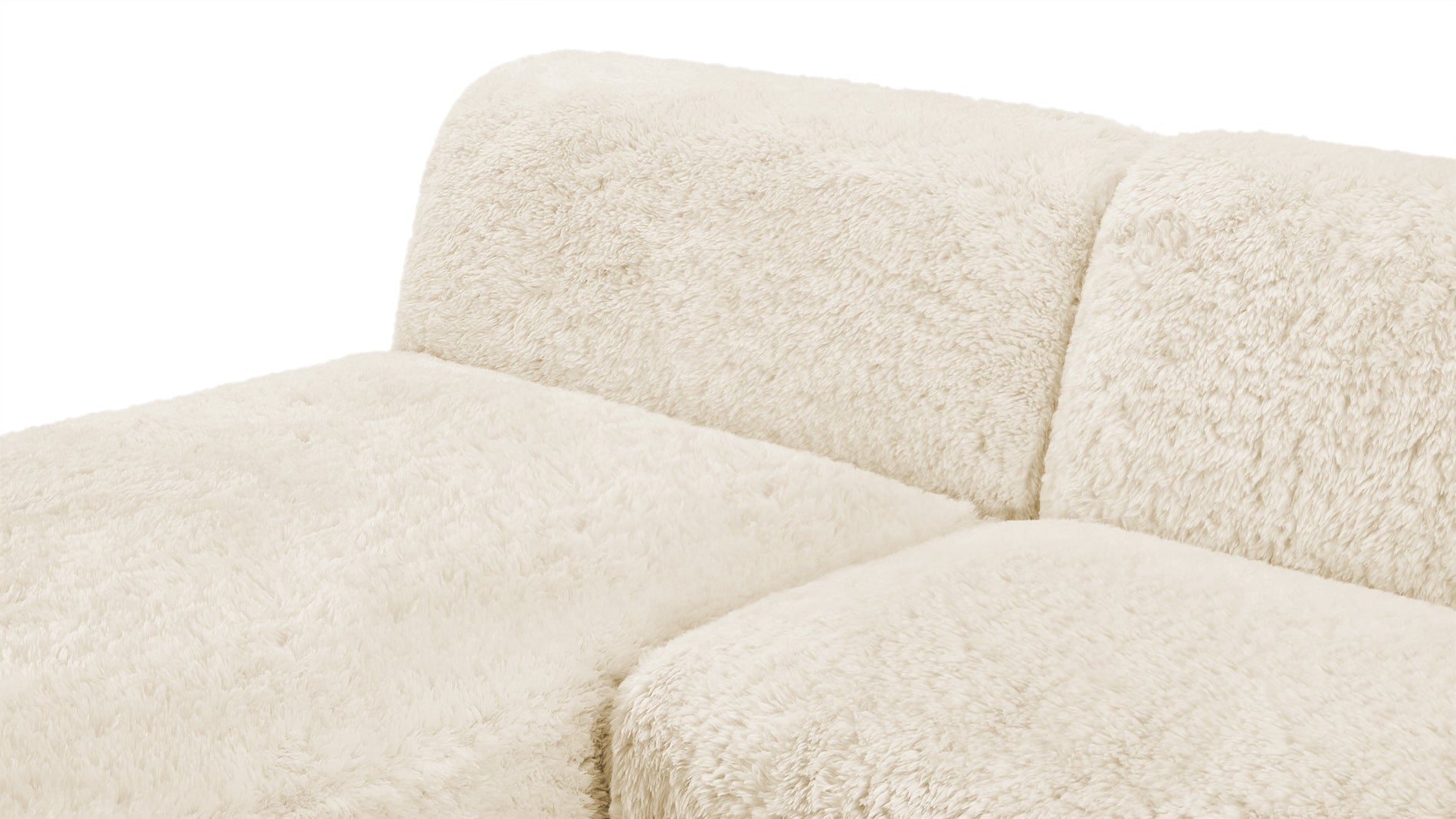 IonaIona - Iona Sectional, Left Chaise, White Long Hair Sherpa