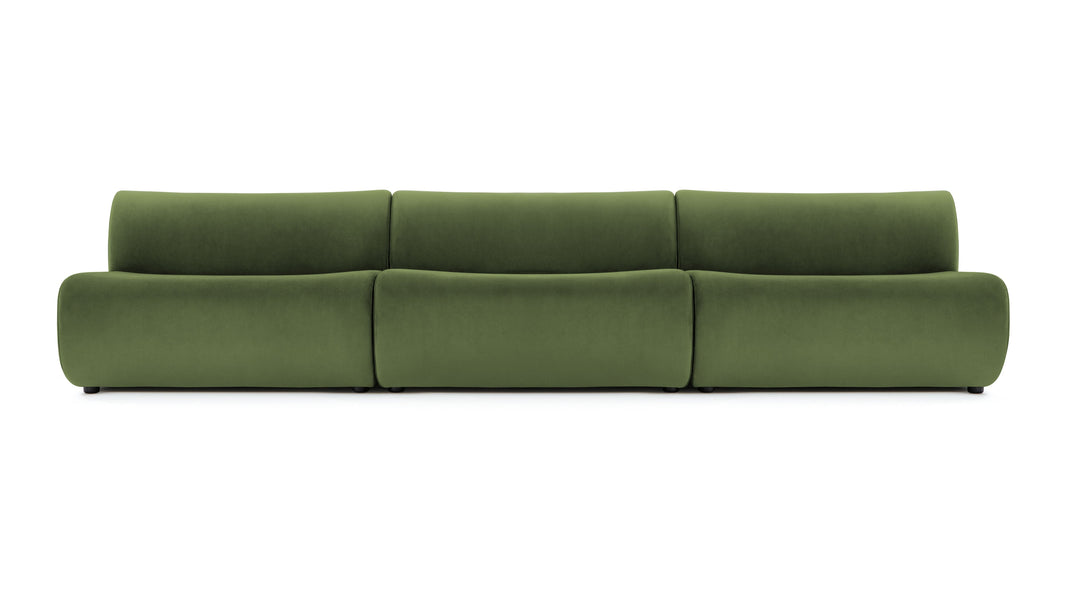 LeoLeo - Leo Three Seater Sofa, Lichen Plush Velvet
