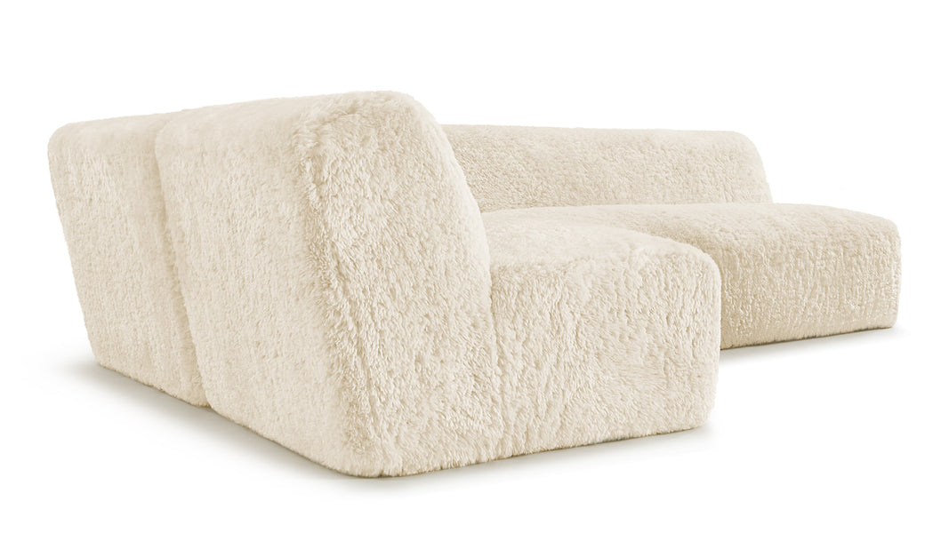 IonaIona - Iona Sectional, Left Corner, White Long Hair Sherpa