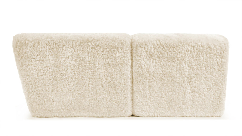 IonaIona - Iona Sectional, Left Corner, White Long Hair Sherpa
