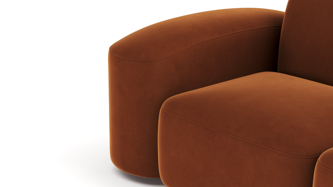 MuseMuse - Muse Sectional, Small Left Corner, Burnt Orange Velvet