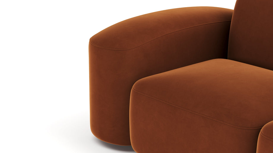 MuseMuse - Muse Sectional, Small Left Corner, Burnt Orange Velvet