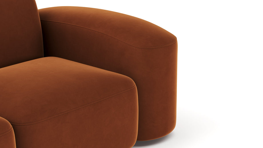 MuseMuse - Muse Sectional, Small Right Corner, Burnt Orange Velvet