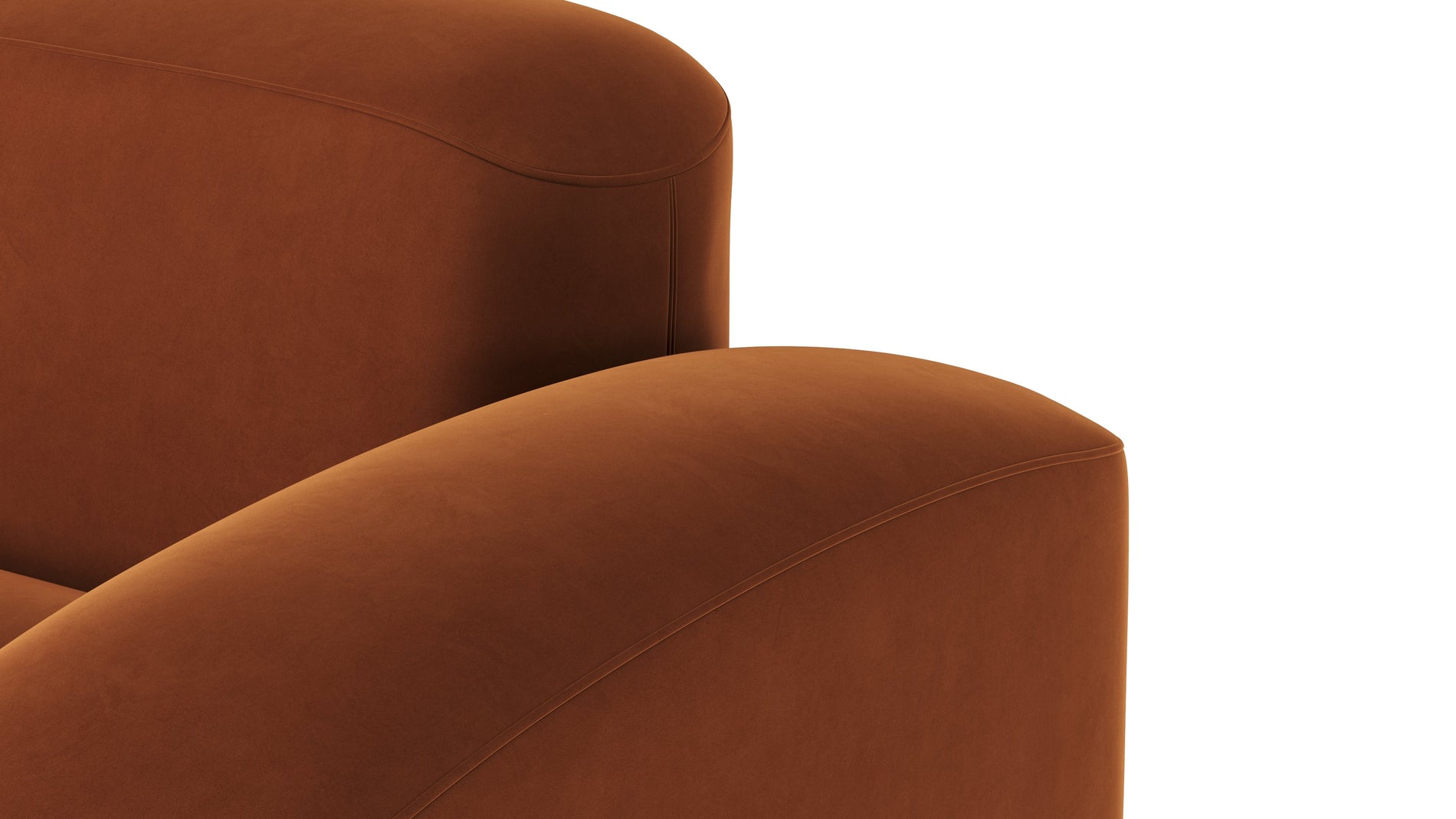 MuseMuse - Muse Three Seater Sofa, Burnt Orange Velvet