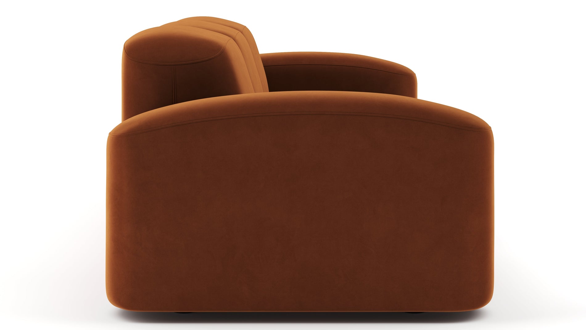 MuseMuse - Muse Three Seater Sofa, Burnt Orange Velvet