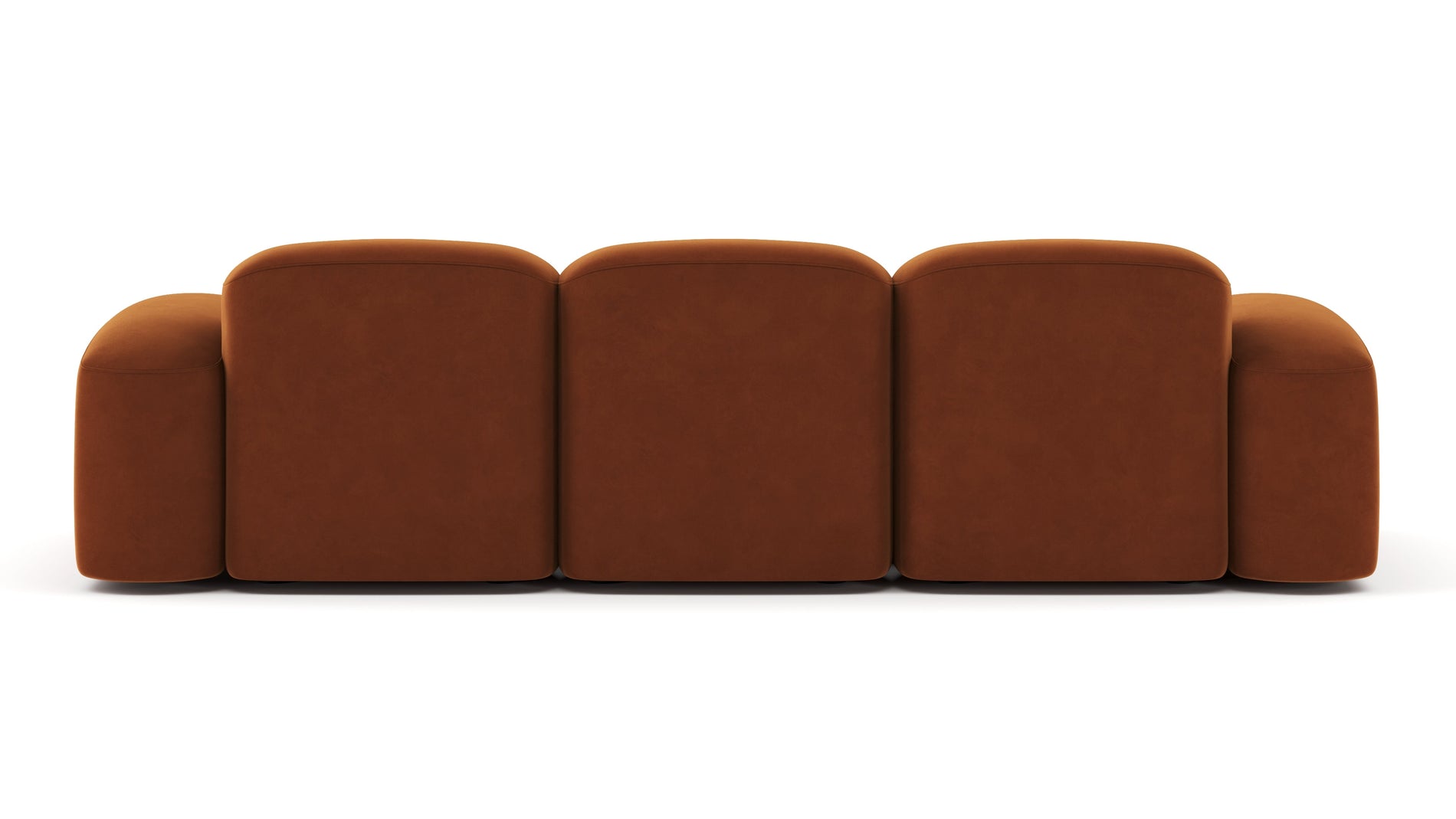 MuseMuse - Muse Three Seater Sofa, Burnt Orange Velvet