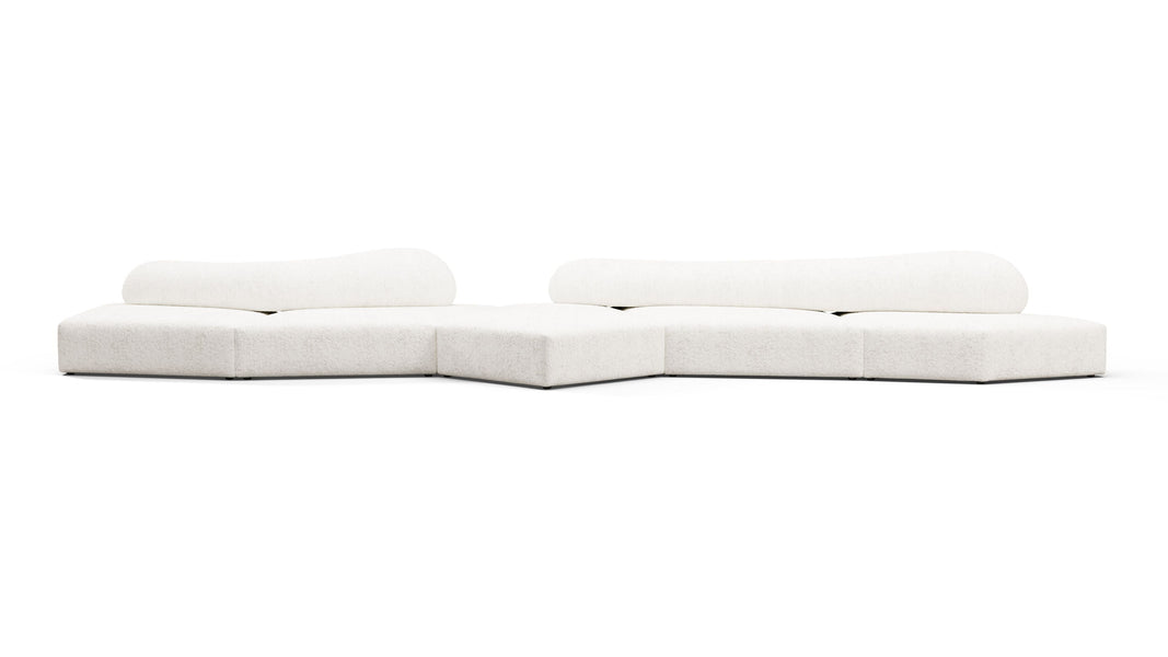 On the RocksOn the Rocks - On the Rocks Sofa, Five Seater, White Textured Chenille
