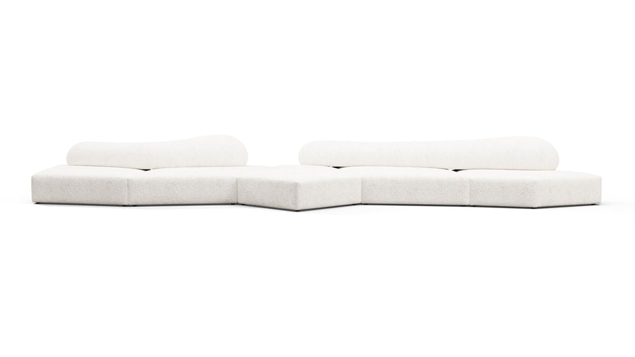 On the RocksOn the Rocks - On the Rocks Sofa, Five Seater, White Textured Chenille