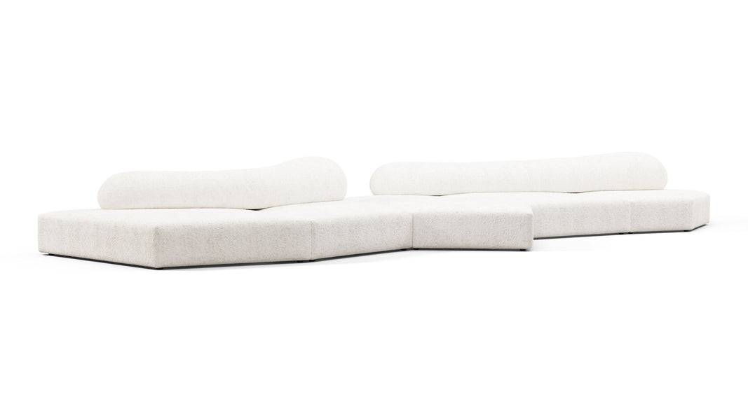 On the RocksOn the Rocks - On the Rocks Sofa, Five Seater, White Textured Chenille