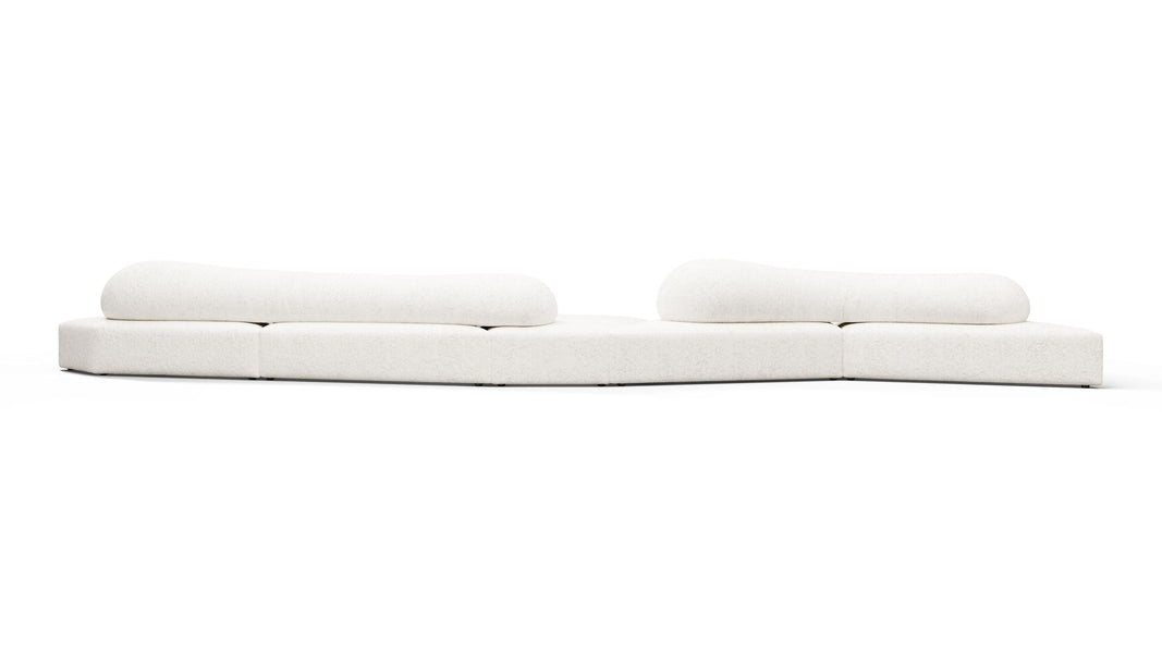 On the RocksOn the Rocks - On the Rocks Sofa, Five Seater, White Textured Chenille