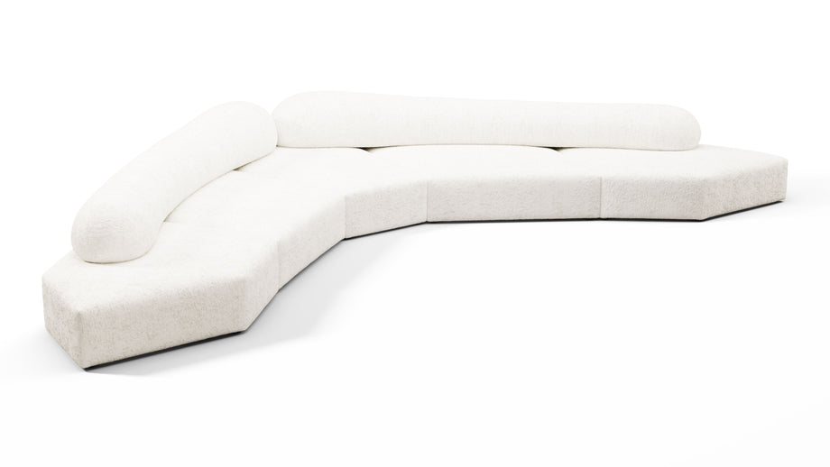 On the RocksOn the Rocks - On the Rocks Sofa, Large Corner, White Textured Chenille