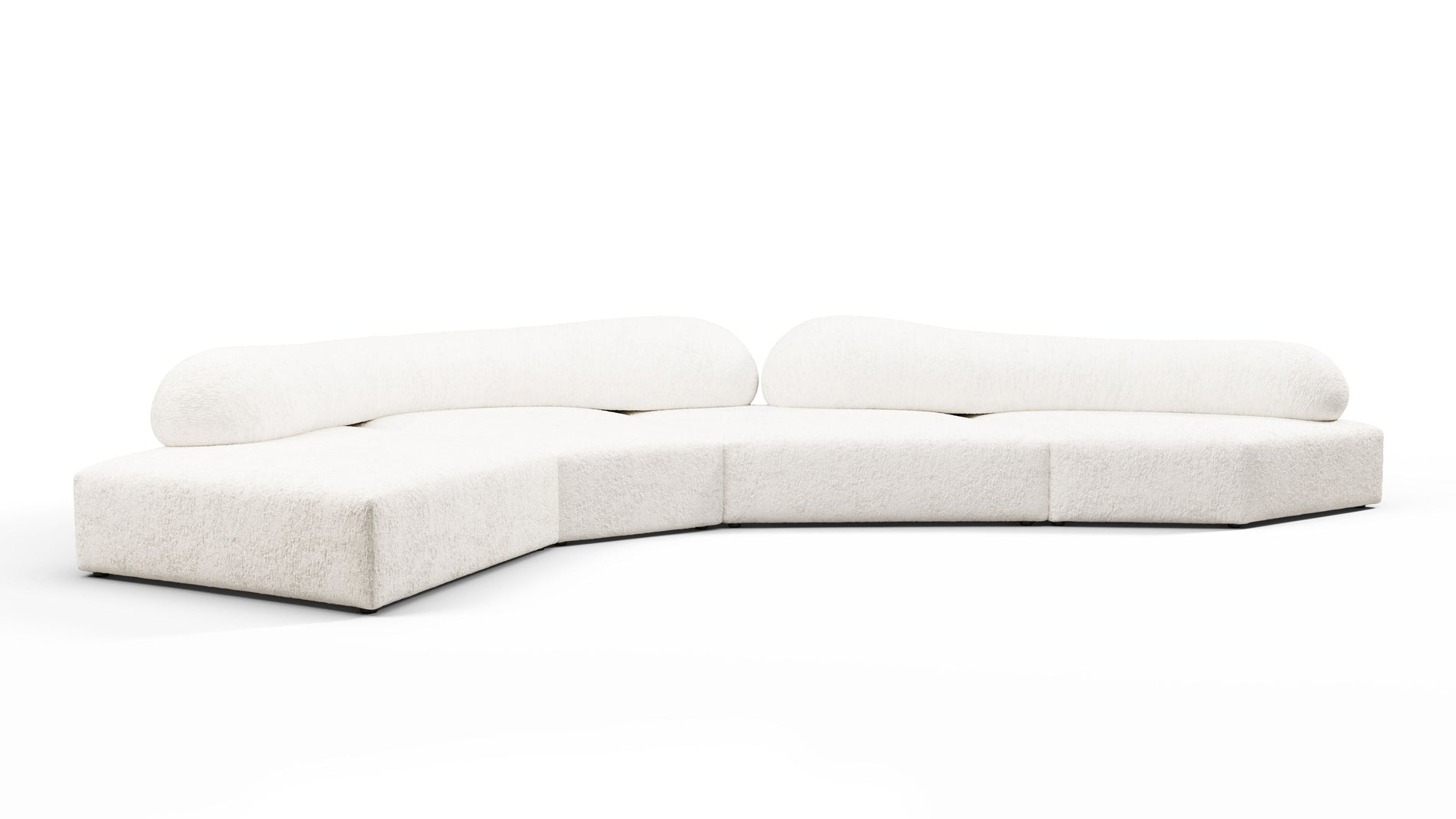 On the RocksOn the Rocks - On the Rocks Sofa, Left Corner, White Textured Chenille