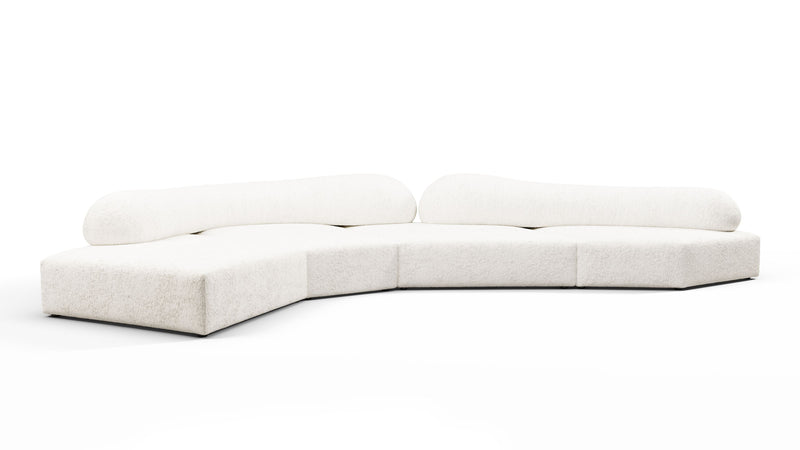On the RocksOn the Rocks - On the Rocks Sofa, Left Corner, White Textured Chenille