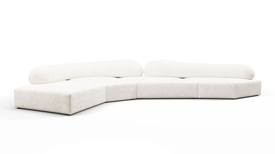 On the RocksOn the Rocks - On the Rocks Sofa, Left Corner, White Textured Chenille
