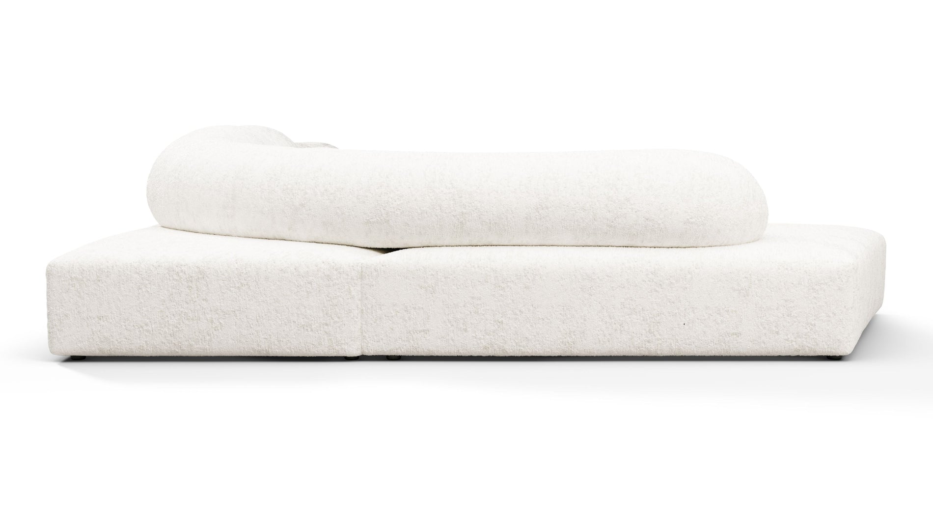 On the RocksOn the Rocks - On the Rocks Sofa, Left Corner, White Textured Chenille