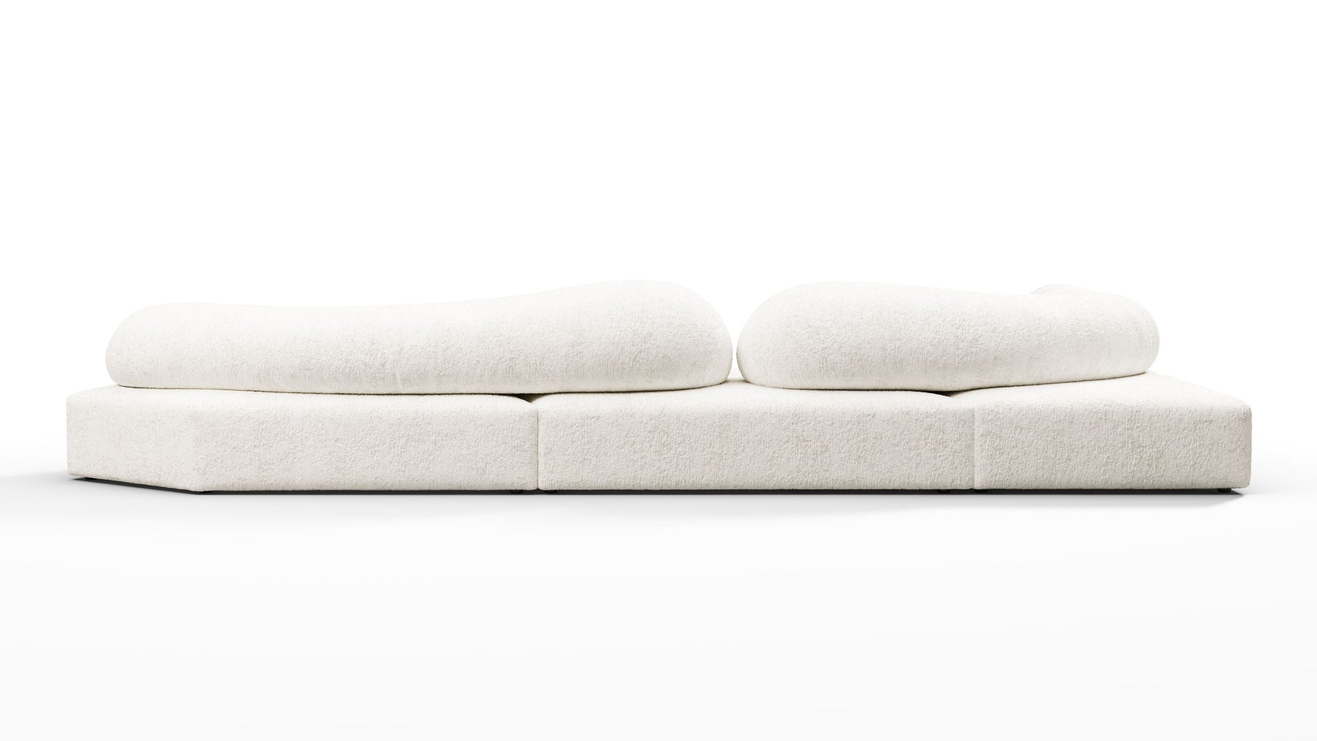 On the RocksOn the Rocks - On the Rocks Sofa, Left Corner, White Textured Chenille