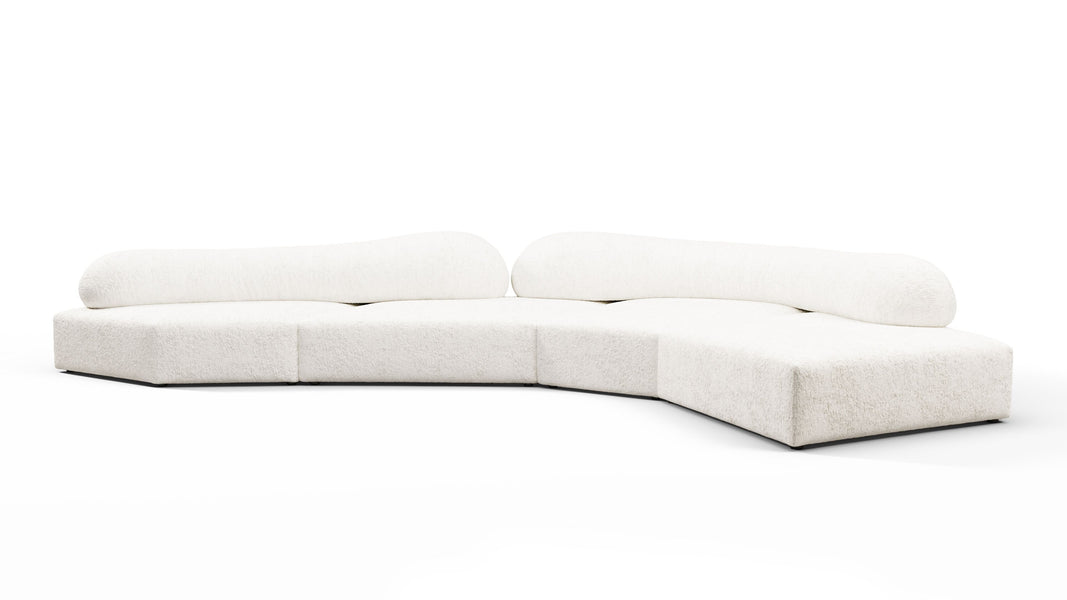On the RocksOn the Rocks - On the Rocks Sofa, Right Corner, White Textured Chenille