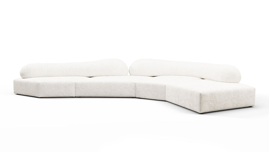 On the RocksOn the Rocks - On the Rocks Sofa, Right Corner, White Textured Chenille