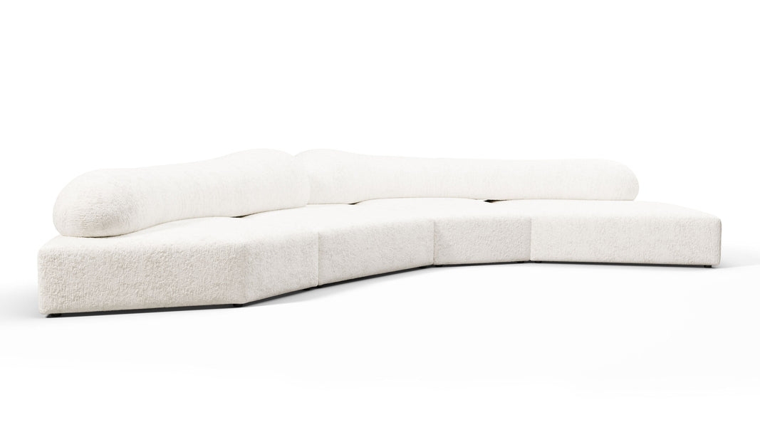 On the RocksOn the Rocks - On the Rocks Sofa, Right Corner, White Textured Chenille