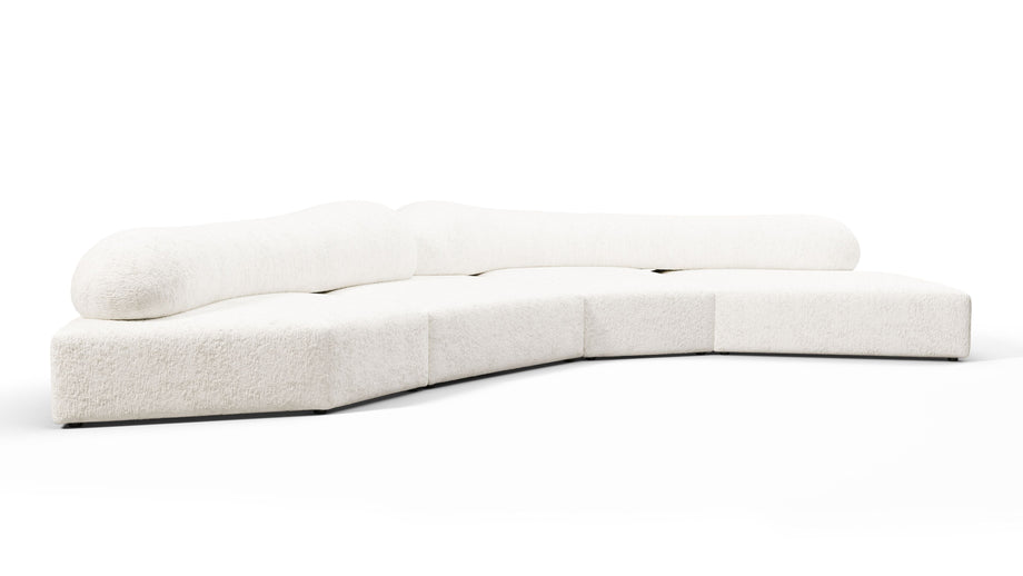 On the RocksOn the Rocks - On the Rocks Sofa, Right Corner, White Textured Chenille