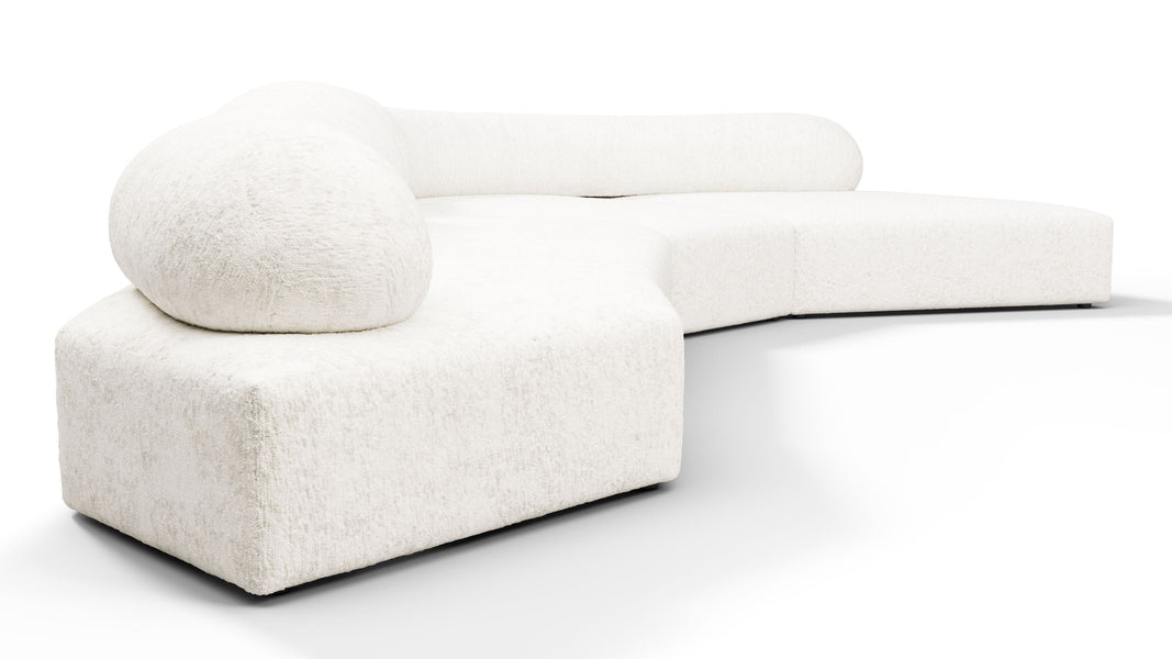 On the RocksOn the Rocks - On the Rocks Sofa, Right Corner, White Textured Chenille