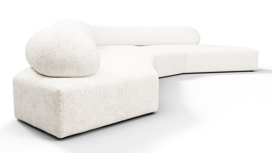 On the RocksOn the Rocks - On the Rocks Sofa, Right Corner, White Textured Chenille