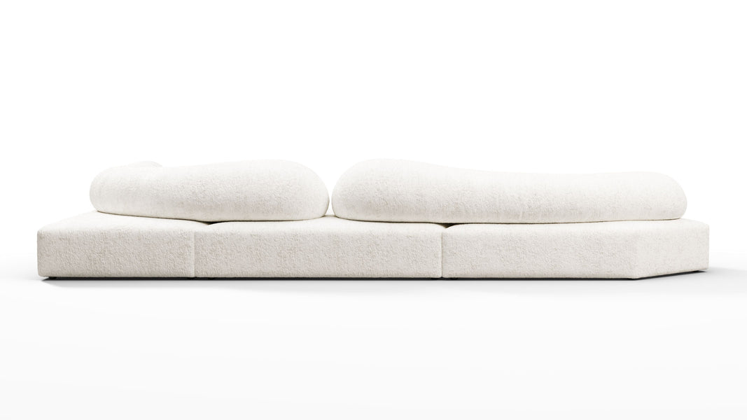 On the RocksOn the Rocks - On the Rocks Sofa, Right Corner, White Textured Chenille