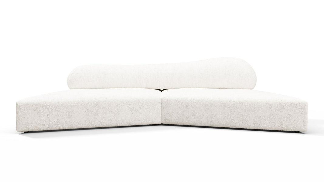 On the RocksOn the Rocks - On the Rocks Sofa, Small, White Textured Chenille