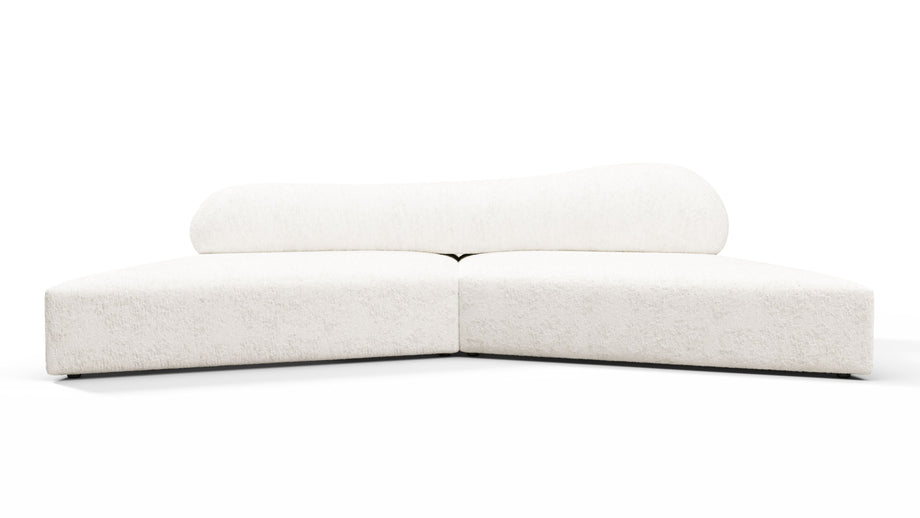 On the RocksOn the Rocks - On the Rocks Sofa, Small, White Textured Chenille