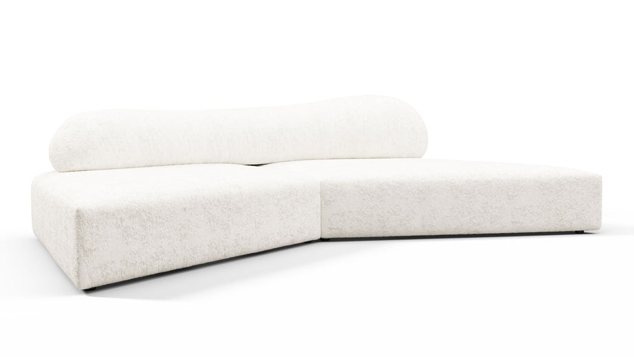 On the RocksOn the Rocks - On the Rocks Sofa, Small, White Textured Chenille