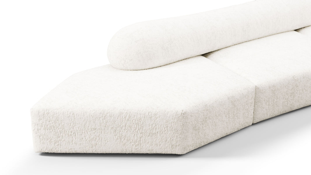 On the RocksOn the Rocks - On the Rocks Sofa, Three Seater, Right, White Textured Chenille