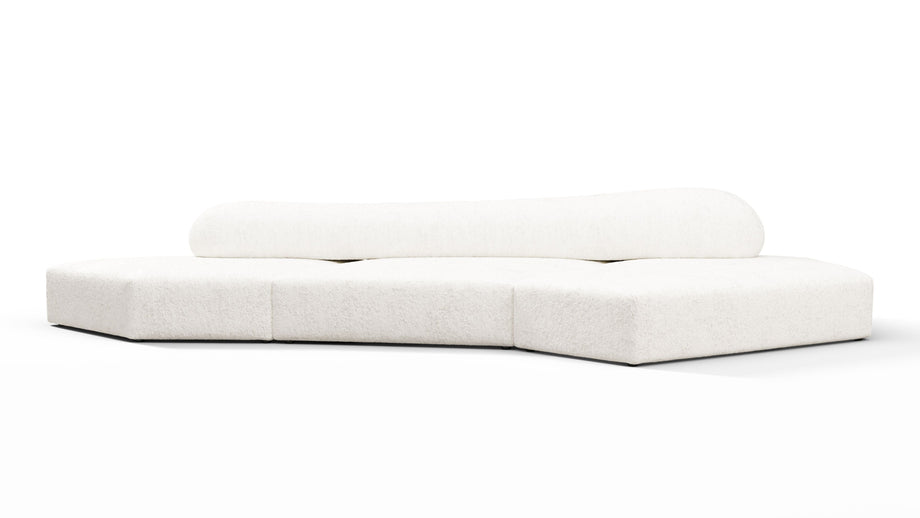 On the RocksOn the Rocks - On the Rocks Sofa, Three Seater, Right, White Textured Chenille