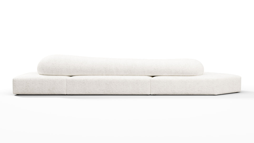 On the RocksOn the Rocks - On the Rocks Sofa, Three Seater, Right, White Textured Chenille