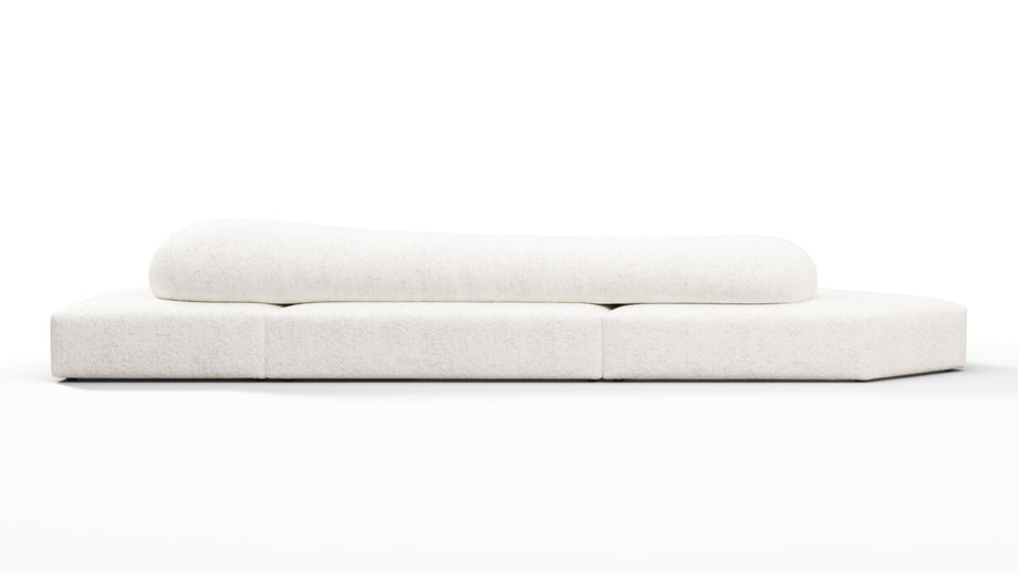 On the RocksOn the Rocks - On the Rocks Sofa, Three Seater, Right, White Textured Chenille