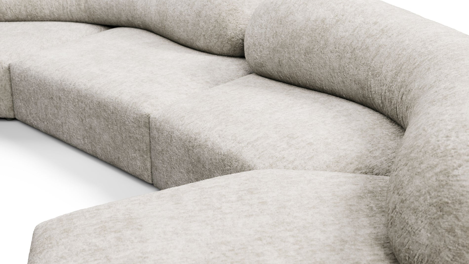 On the RocksOn the Rocks - On the Rocks Sofa, U Shape, Dove Textured Chenille