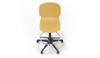 Aarhus Swivel Counter Stool by Quell Design in ginger positioned around a modern kitchen island with wooden countertops and pendant lighting. Featuring a smooth moulded polypropylene seat, adjustable gas-lift height, 360-degree swivel, integrated footrest ring, and sturdy five-star base, this Scandinavian-inspired stool blends ergonomic comfort with minimalist contemporary style for residential and commercial interiors.