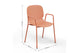 A coral armchair with dimensions indicated on a white background. The dimensions are width 530mm, depth 500mm, and height 830mm.