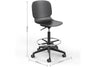 A black Aarhus Swivel Counter Stool with dimensions indicated on a white background. The dimensions are width 490mm, depth 480mm, and height 1000mm.