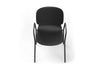 Aarhus Bistro Arm Chair by Quell Design – a modern Scandinavian-style chair in black with an ergonomic moulded polypropylene seat and integrated curved armrests. Supported by slim black powder-coated steel legs, this elegant and durable chair is ideal for collaborative offices, cafés, and contemporary dining spaces, blending comfort, functionality, and minimalist design.