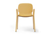 Aarhus Bistro Arm Chair by Quell Design – a modern Scandinavian-style chair in ginger with an ergonomic moulded polypropylene seat and integrated curved armrests. Supported by slim black powder-coated steel legs, this elegant and durable chair is ideal for collaborative offices, cafés, and contemporary dining spaces, blending comfort, functionality, and minimalist design.